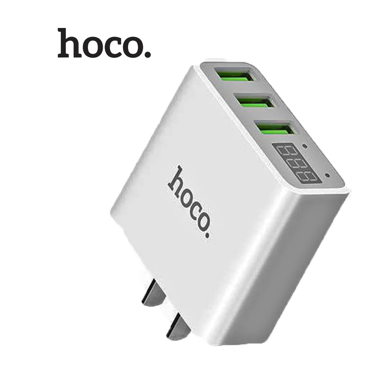 Cốc sạc 3 cổng Hoco C15 QC 3.0A - LCD